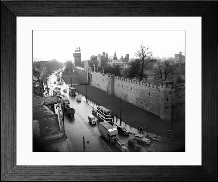 Framed Print : Cardiff Castle, 15th February 1955 Framed Print : Cardiff Castle, 15th February 1955