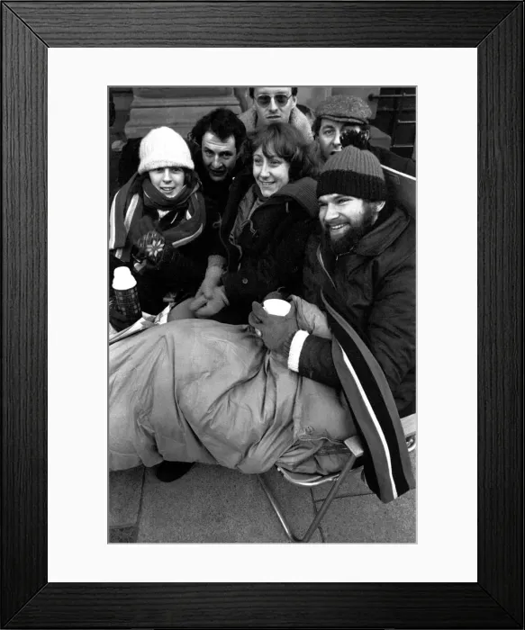 Framed Print : Elton John fans spent the night in sub-zero temperatures to make sure of getting tickets Framed Print : Elton John fans spent the night in sub-zero temperatures to make sure of getting tickets
