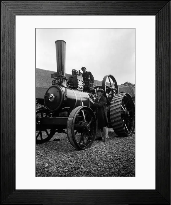 Framed Print : Farmer Crithus Nappes wins the tractor engine race from his friend Miles Chetwyrd