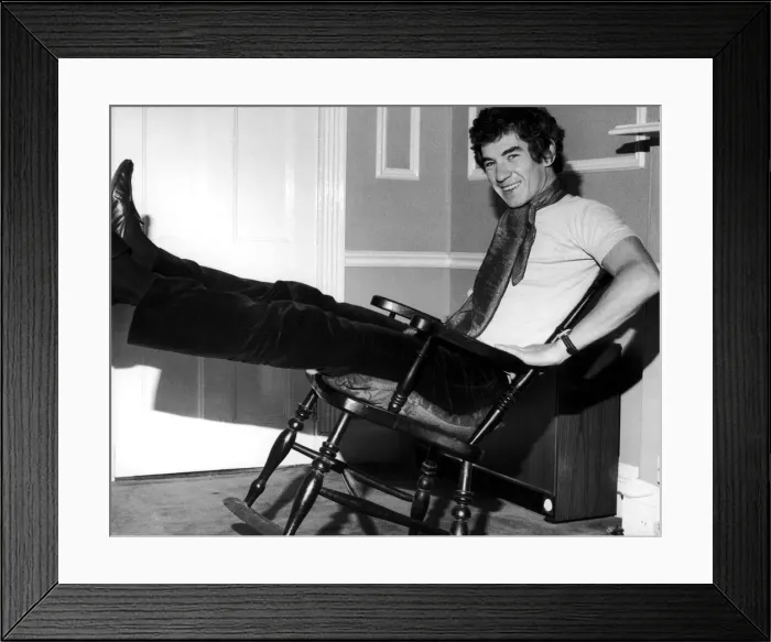 Framed Print : Ian McKellen photographed at his flat in West London. 1st October 1969