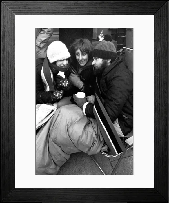 Framed Print : Elton John fans spent the night in sub-zero temperatures to make sure of getting tickets