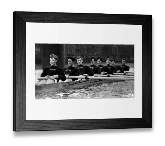 Framed Print : Pulling together, Oxford University boat race crew on the tideway at Putney Framed Print : Pulling together, Oxford University boat race crew on the tideway at Putney