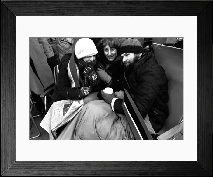 Framed Print : Elton John fans spent the night in sub-zero temperatures to make sure of getting tickets Framed Print : Elton John fans spent the night in sub-zero temperatures to make sure of getting tickets