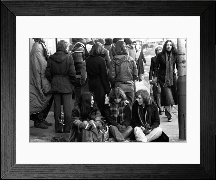 Framed Print : Elton John fans spent the night in sub-zero temperatures to make sure of getting tickets Framed Print : Elton John fans spent the night in sub-zero temperatures to make sure of getting tickets