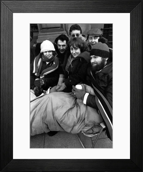 Framed Print : Elton John fans spent the night in sub-zero temperatures to make sure of getting tickets Framed Print : Elton John fans spent the night in sub-zero temperatures to make sure of getting tickets