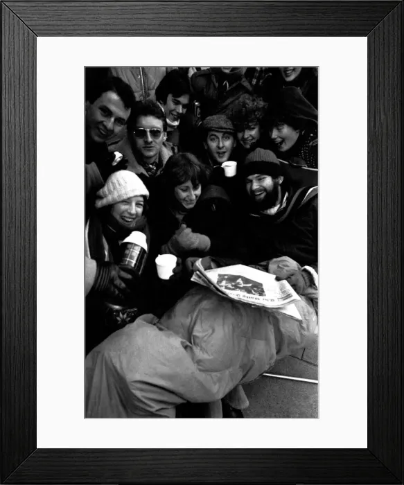Framed Print : Elton John fans spent the night in sub-zero temperatures to make sure of getting tickets Framed Print : Elton John fans spent the night in sub-zero temperatures to make sure of getting tickets