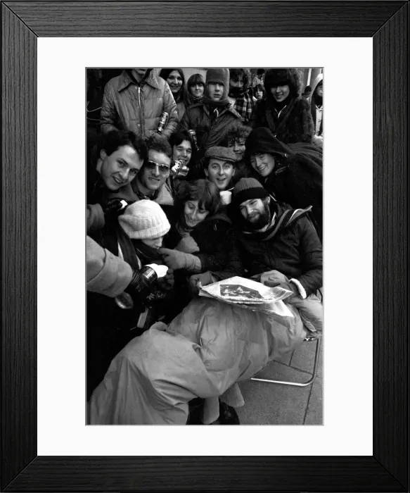 Framed Print : Elton John fans spent the night in sub-zero temperatures to make sure of getting tickets Framed Print : Elton John fans spent the night in sub-zero temperatures to make sure of getting tickets
