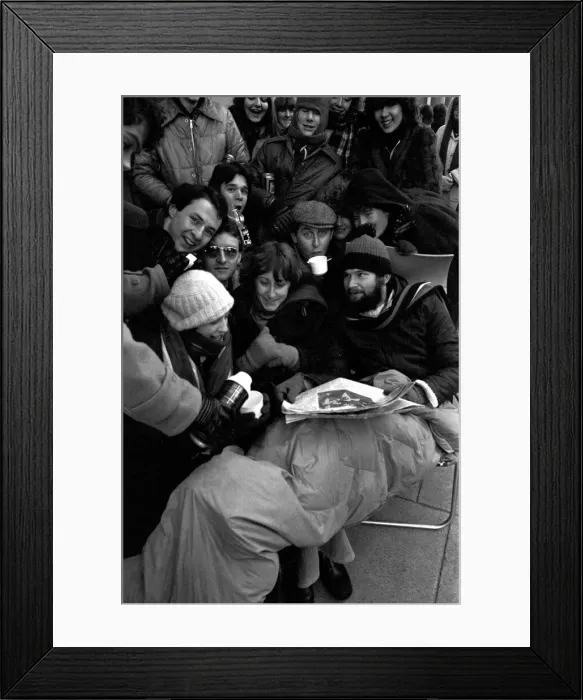 Framed Print : Elton John fans spent the night in sub-zero temperatures to make sure of getting tickets Framed Print : Elton John fans spent the night in sub-zero temperatures to make sure of getting tickets