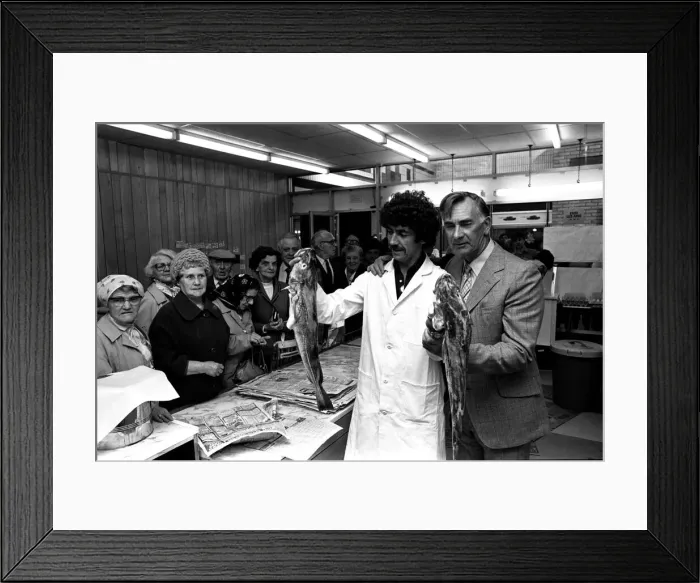 Framed Print : Ex Newcastle United player Jackie Milburn at the Cruddas Park Shopping Centre on 9th June