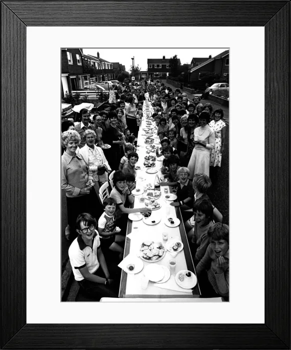 Framed Print : Residents of Dumpling Hall Estate, Denton Burn turned out in style for one of the first Framed Print : Residents of Dumpling Hall Estate, Denton Burn turned out in style for one of the first