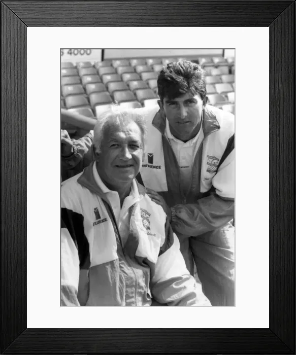 Framed Print : Bill Caldwell, Birmingham City General Manager, with new coach, Ian Atkins, St Andrews