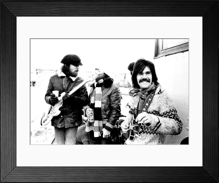 Framed Print : Lindisfarne sailed down the Tyne on a musical journey. The group were filming on board a Framed Print : Lindisfarne sailed down the Tyne on a musical journey. The group were filming on board a