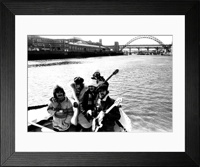 Framed Print : Lindisfarne sailed down the Tyne on a musical journey. The group were filming on board a Framed Print : Lindisfarne sailed down the Tyne on a musical journey. The group were filming on board a