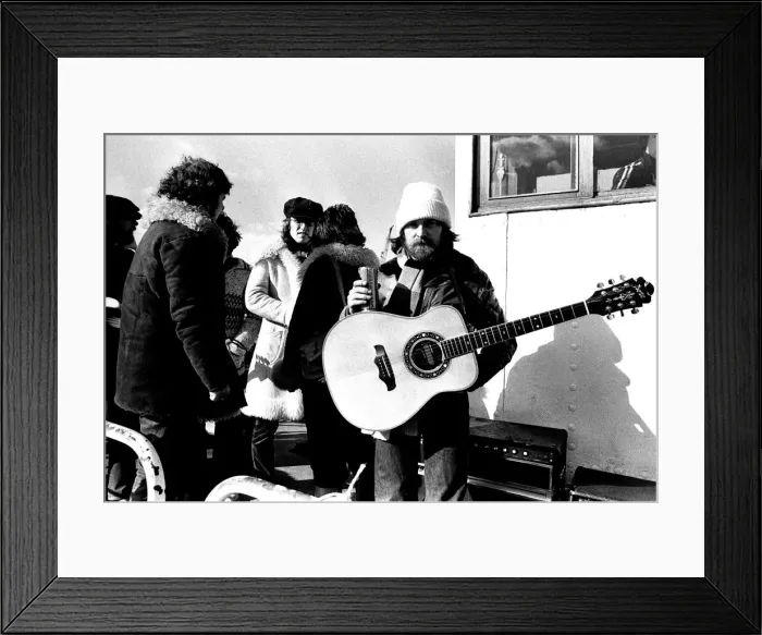 Framed Print : Lindisfarne sailed down the Tyne on a musical journey. The group were filming on board a Framed Print : Lindisfarne sailed down the Tyne on a musical journey. The group were filming on board a