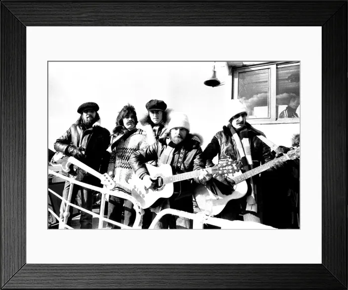 Framed Print : Lindisfarne sailed down the Tyne on a musical journey. The group were filming on board a Framed Print : Lindisfarne sailed down the Tyne on a musical journey. The group were filming on board a