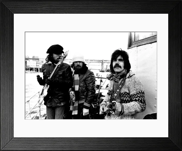 Framed Print : Lindisfarne sailed down the Tyne on a musical journey. The group were filming on board a Framed Print : Lindisfarne sailed down the Tyne on a musical journey. The group were filming on board a