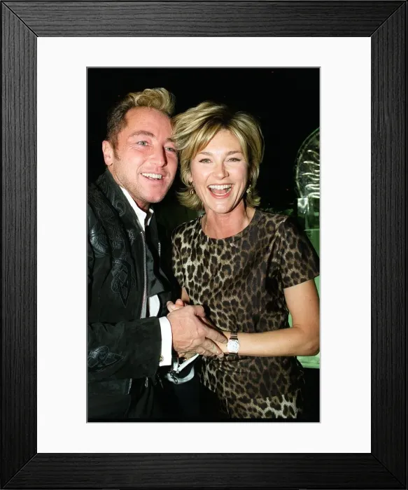 Framed Print : LORD OF THE DANCE MICHAEL FLATLEY CELEBRATING WITH ANTHEA TURNER AT HIS AFTER SHOW PARTY