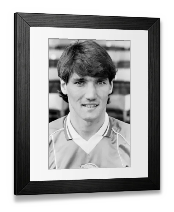 Framed Print : Birmingham City footballer Mick Harford poses for a portrait picture during a photocall