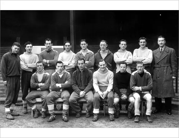 Birmingham City FA Cup semi-finalists March 1951. Back row: Shaw, Dailey, Merrick, Atkins