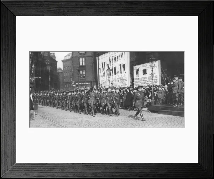 Framed Print : 17th Battalion the Manchester Regiment marches proudly past Lord Kitchener Framed Print : 17th Battalion the Manchester Regiment marches proudly past Lord Kitchener