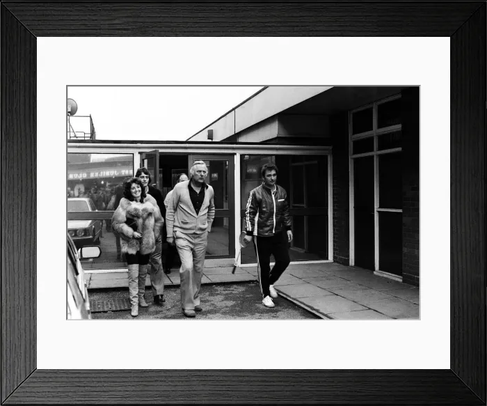 Framed Print : Former Birmingham City footballer Trevor Francis with his wife accompanied by his new Framed Print : Former Birmingham City footballer Trevor Francis with his wife accompanied by his new