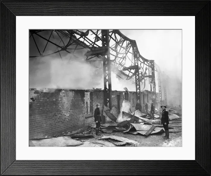 Framed Print : Birmingham City football ground. St. Andrews football ground hit during a bombing raid in Framed Print : Birmingham City football ground. St. Andrews football ground hit during a bombing raid in