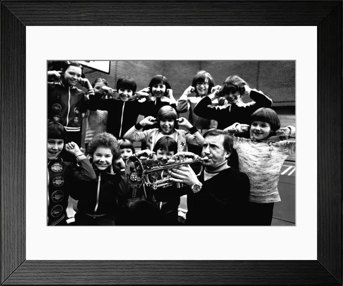 Framed Print : Roy Castle hosted a special performance of the popular Record Breakers show at Gateshead Framed Print : Roy Castle hosted a special performance of the popular Record Breakers show at Gateshead