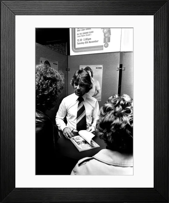 Framed Print : Crowds besieged Binns department store when disc-jockey Framed Print : Crowds besieged Binns department store when disc-jockey