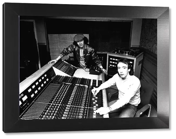 Brian Johnson, lead singer of the rock group AC  /  DC, with John Craig at the Lynx Studios
