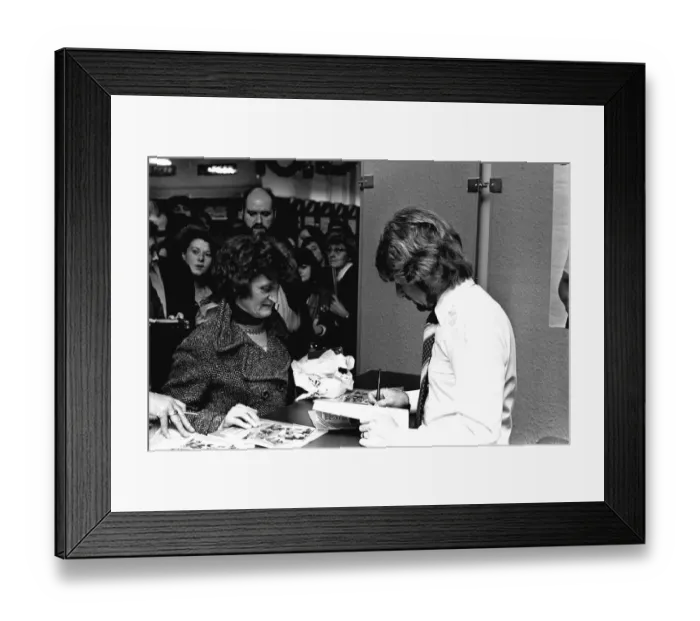 Framed Print : Crowds besieged Binns department store when disc-jockey Framed Print : Crowds besieged Binns department store when disc-jockey