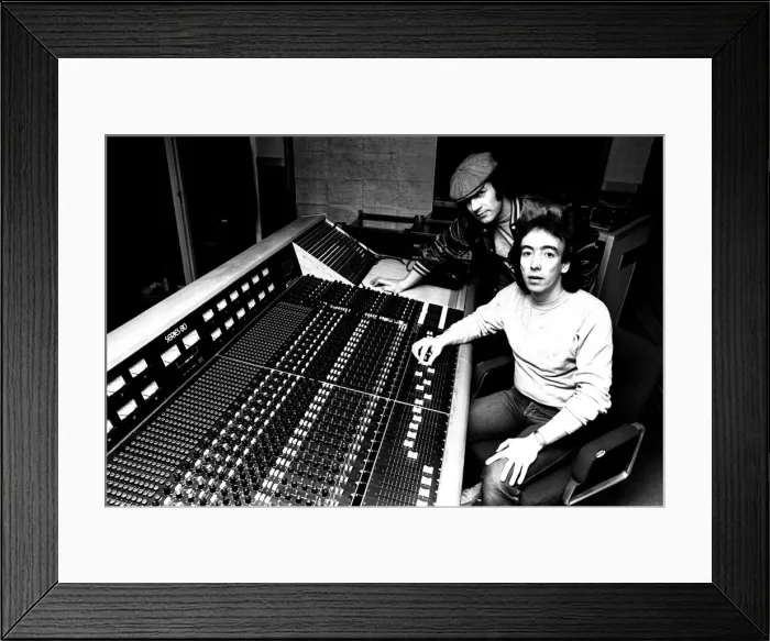 Framed Print : Brian Johnson, lead singer of the rock group AC / DC, with John Craig at the Lynx Studios Framed Print : Brian Johnson, lead singer of the rock group AC / DC, with John Craig at the Lynx Studios