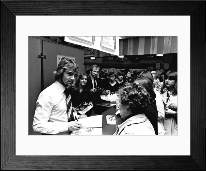 Framed Print : Crowds besieged Binns department store when disc-jockey Framed Print : Crowds besieged Binns department store when disc-jockey