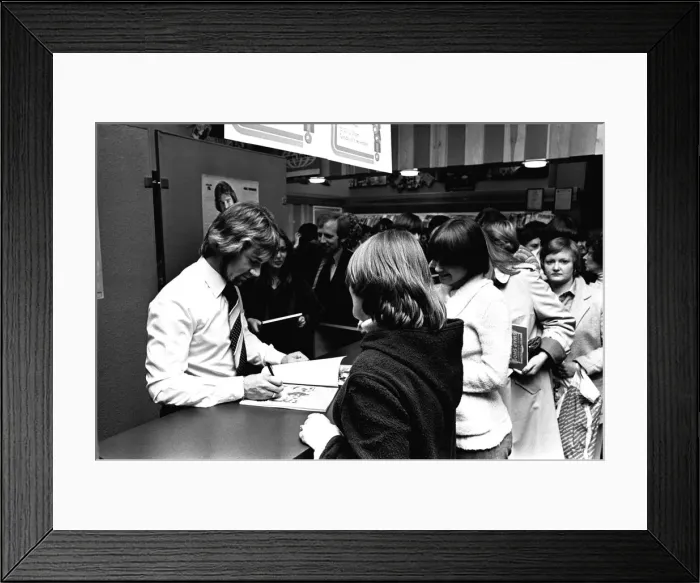 Framed Print : Crowds besieged Binns department store when disc-jockey Framed Print : Crowds besieged Binns department store when disc-jockey