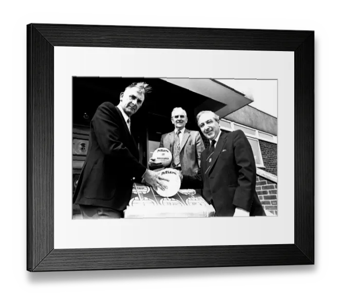 Framed Print : Jackie Milburn, Jim Turney, chairman of Turney-Wylde and vice chairman of Blyth Spartans Framed Print : Jackie Milburn, Jim Turney, chairman of Turney-Wylde and vice chairman of Blyth Spartans