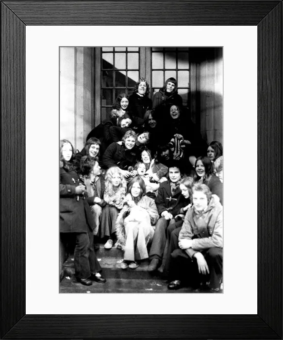 Framed Print : These teenage David Bowie fans queue in pouring rain for tickets for his concert Framed Print : These teenage David Bowie fans queue in pouring rain for tickets for his concert