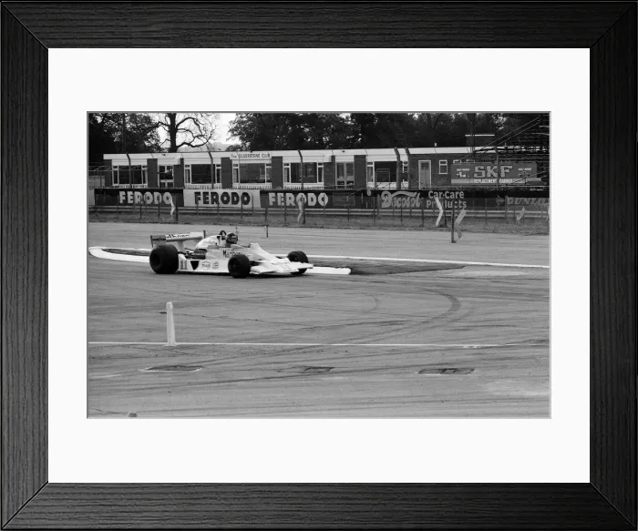 Framed Print : James Hunt puts his new car, the Marlborough-McLaren M. 26 Framed Print : James Hunt puts his new car, the Marlborough-McLaren M. 26