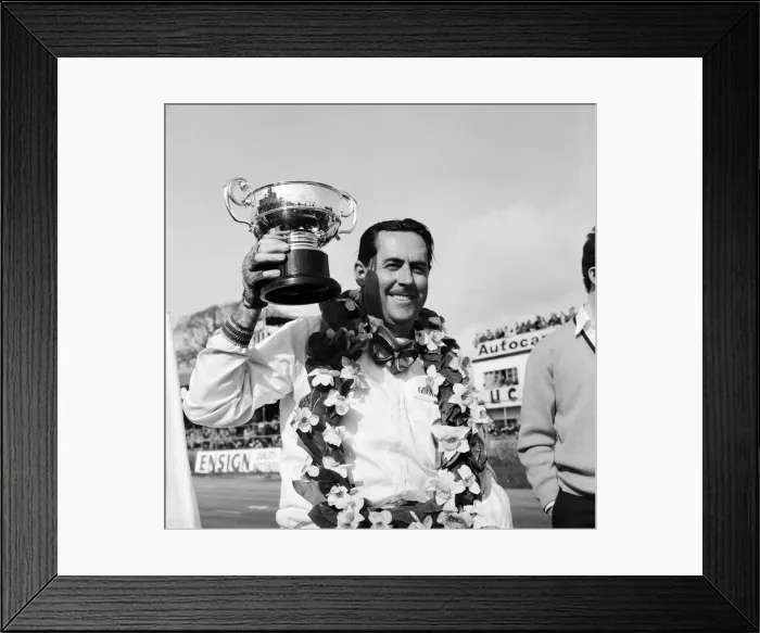 Framed Print : Motor Racing at Goodwood on Easter Monday. Jack Brabham Framed Print : Motor Racing at Goodwood on Easter Monday. Jack Brabham