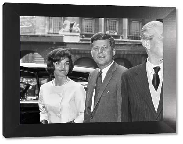 President John F Kennedy with wife Jacqueline Kennedy and Prime Minister Harold Macmillan