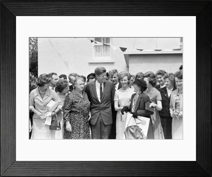 Framed Print : President of the United States John F. Kennedy shares a joke with relations Framed Print : President of the United States John F. Kennedy shares a joke with relations