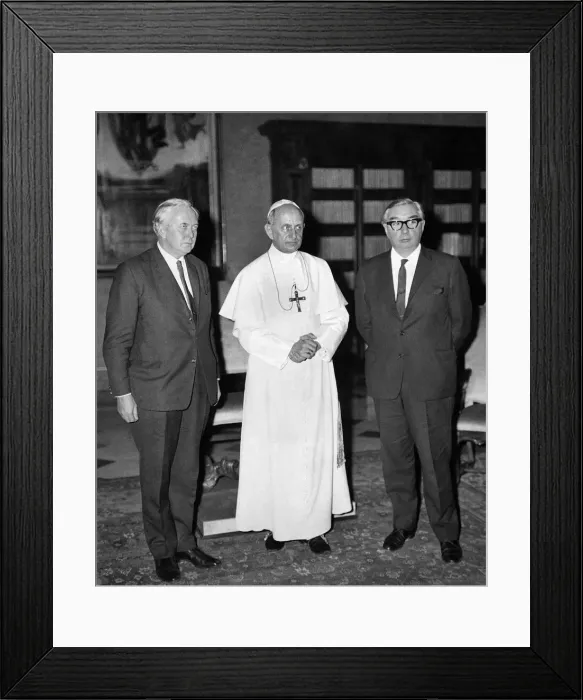 Framed Print : This was the grave and historic moment in Rome last week when his Holiness Pope Paul met