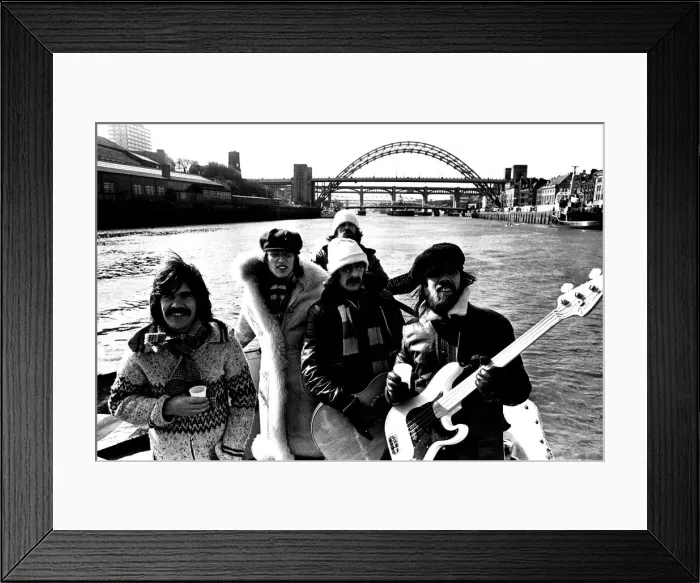 Framed Print : Lindisfarne sailed down the Tyne on a musical journey. The group were filming on board a Framed Print : Lindisfarne sailed down the Tyne on a musical journey. The group were filming on board a