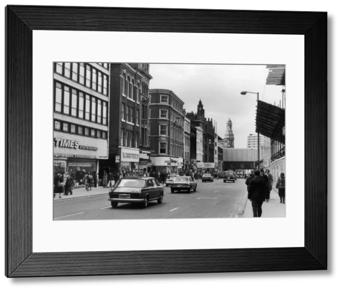 Framed Print : Market Street looking towards the new Arndale Centre, Manchester. 28th April 1977 Framed Print : Market Street looking towards the new Arndale Centre, Manchester. 28th April 1977