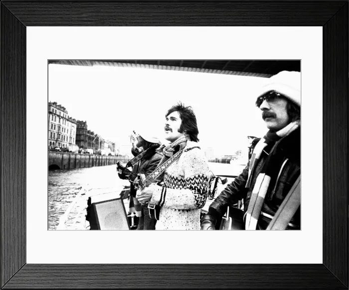 Framed Print : Lindisfarne sailed down the Tyne on a musical journey. The group were filming on board a Framed Print : Lindisfarne sailed down the Tyne on a musical journey. The group were filming on board a
