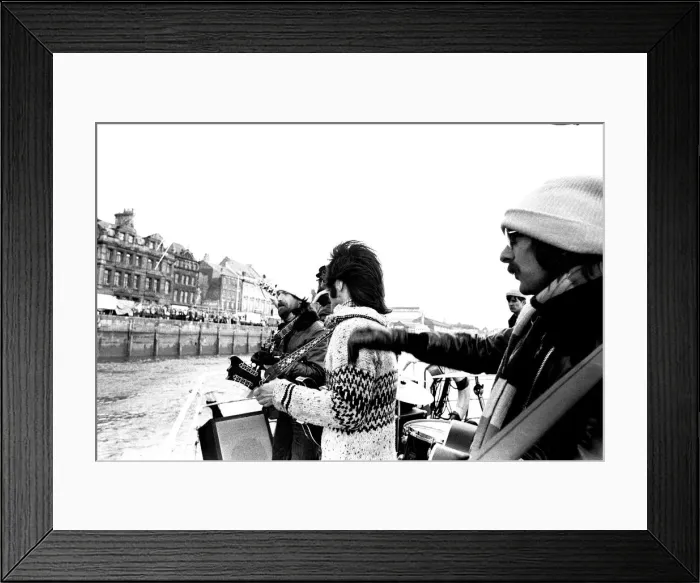 Framed Print : Lindisfarne sailed down the Tyne on a musical journey. The group were filming on board a Framed Print : Lindisfarne sailed down the Tyne on a musical journey. The group were filming on board a