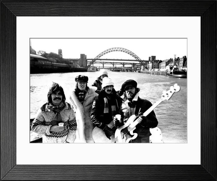 Framed Print : Lindisfarne sailed down the Tyne on a musical journey. The group were filming on board a Framed Print : Lindisfarne sailed down the Tyne on a musical journey. The group were filming on board a