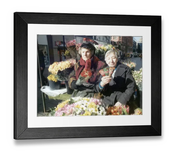 Framed Print : Nellie Halsted (left) the oldest flower girl in the country seen here at her Market Framed Print : Nellie Halsted (left) the oldest flower girl in the country seen here at her Market