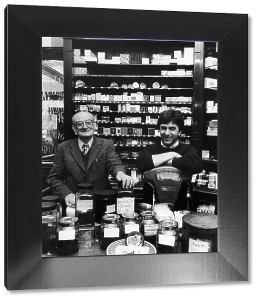 Shop assistant Mr Benjamin Beattie (left) and shop owner Mr Douglas Sparrow seen here