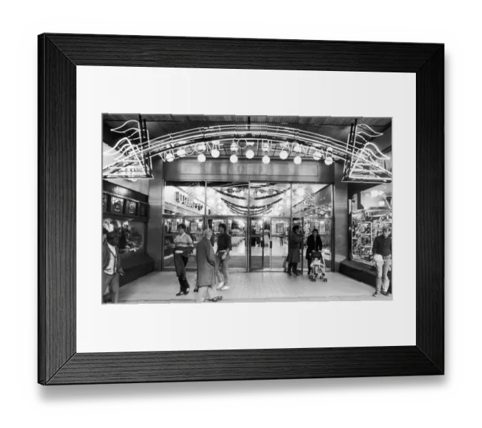 Framed Print : The Market Street entrance to the Arndale Centre, Manchester with its new neon sign