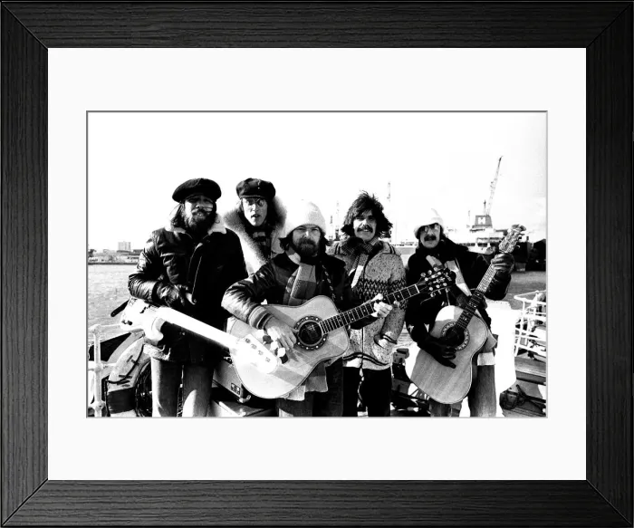 Framed Print : Lindisfarne sailed down the Tyne on a musical journey. The group were filming on board a
