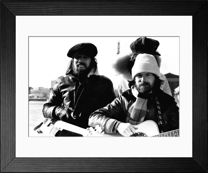 Framed Print : Lindisfarne sailed down the Tyne on a musical journey. The group were filming on board a Framed Print : Lindisfarne sailed down the Tyne on a musical journey. The group were filming on board a